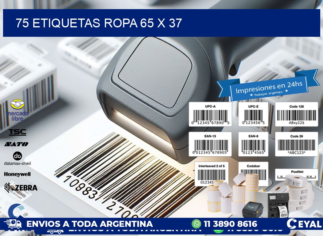 75 ETIQUETAS ROPA 65 x 37