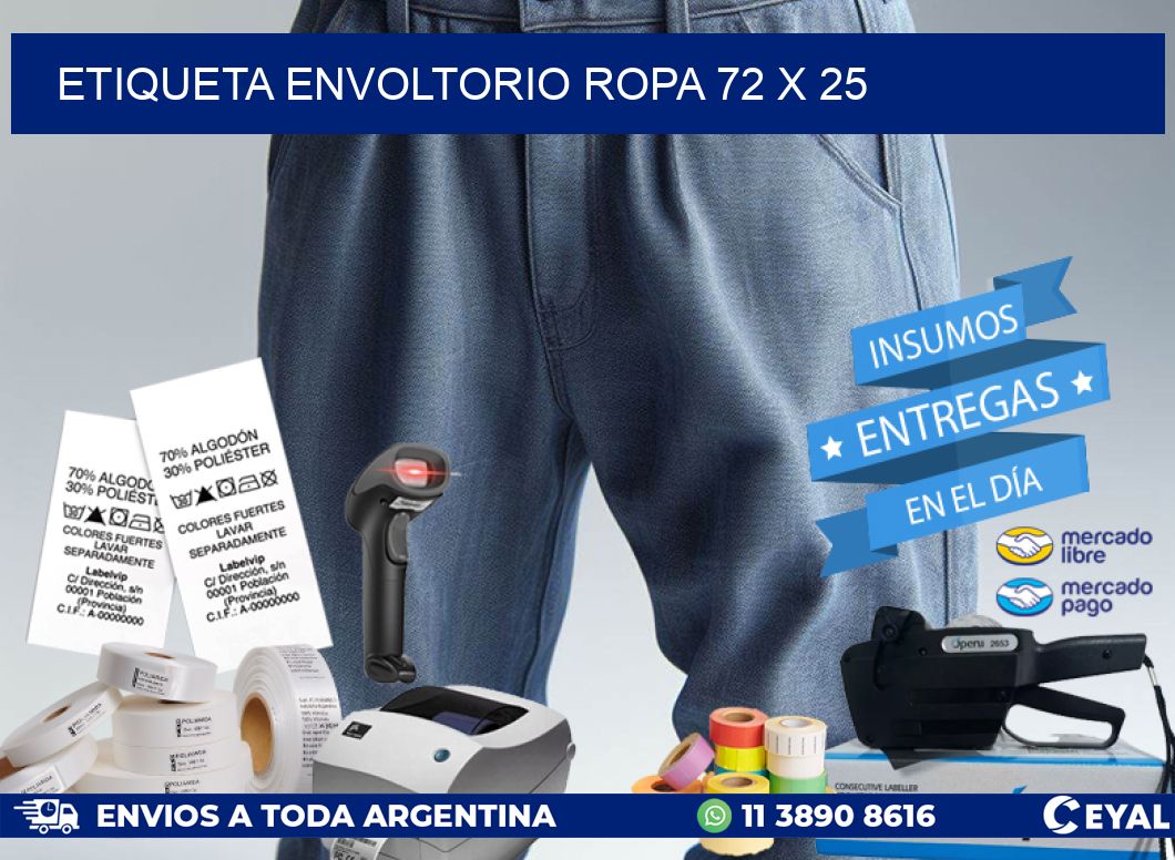 ETIQUETA ENVOLTORIO ROPA 72 x 25