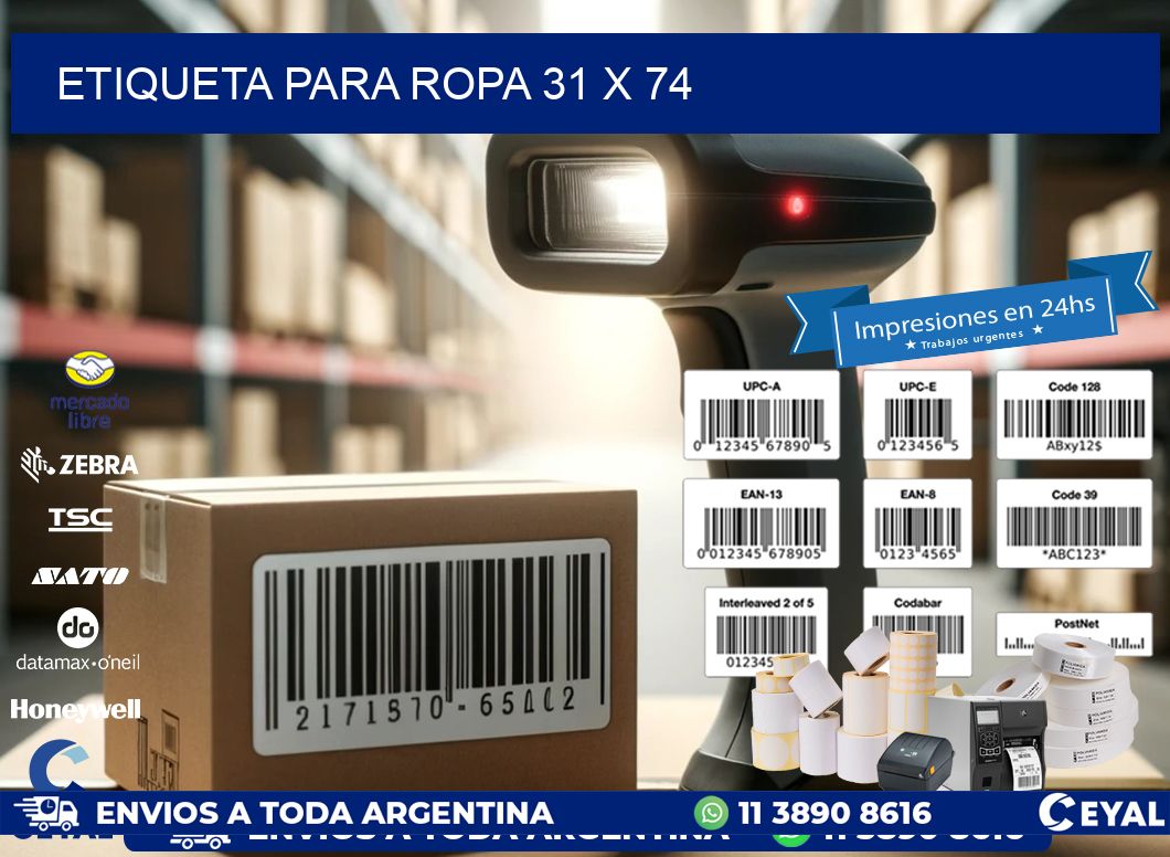 ETIQUETA PARA ROPA 31 x 74