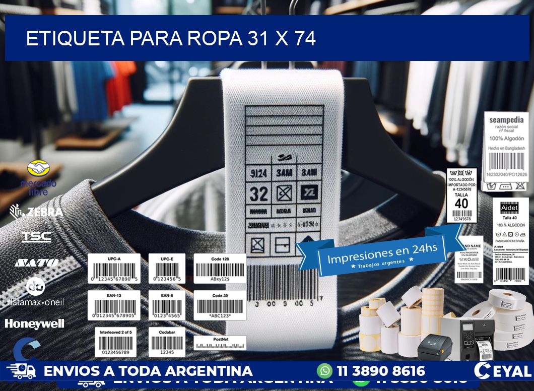 ETIQUETA PARA ROPA 31 x 74