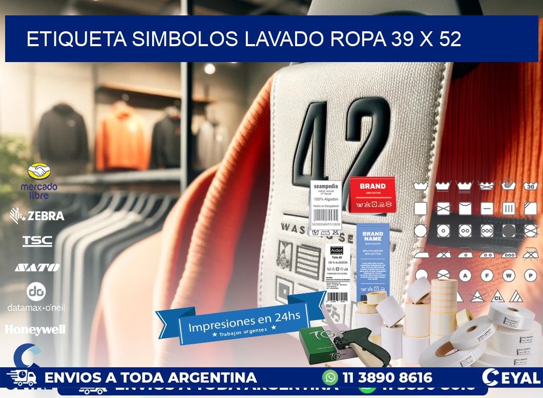 ETIQUETA SIMBOLOS LAVADO ROPA 39 x 52