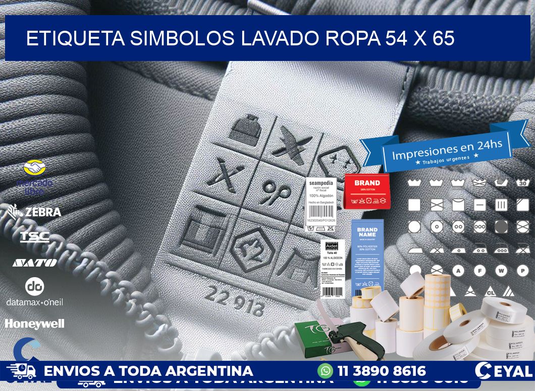 ETIQUETA SIMBOLOS LAVADO ROPA 54 x 65