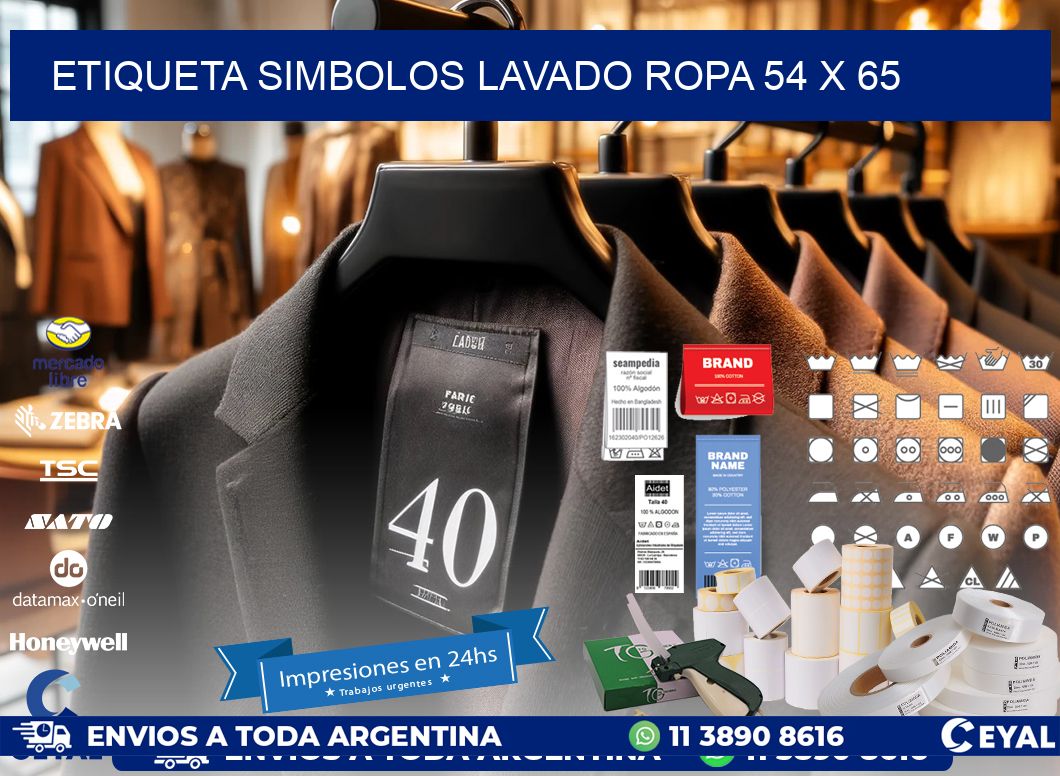 ETIQUETA SIMBOLOS LAVADO ROPA 54 x 65