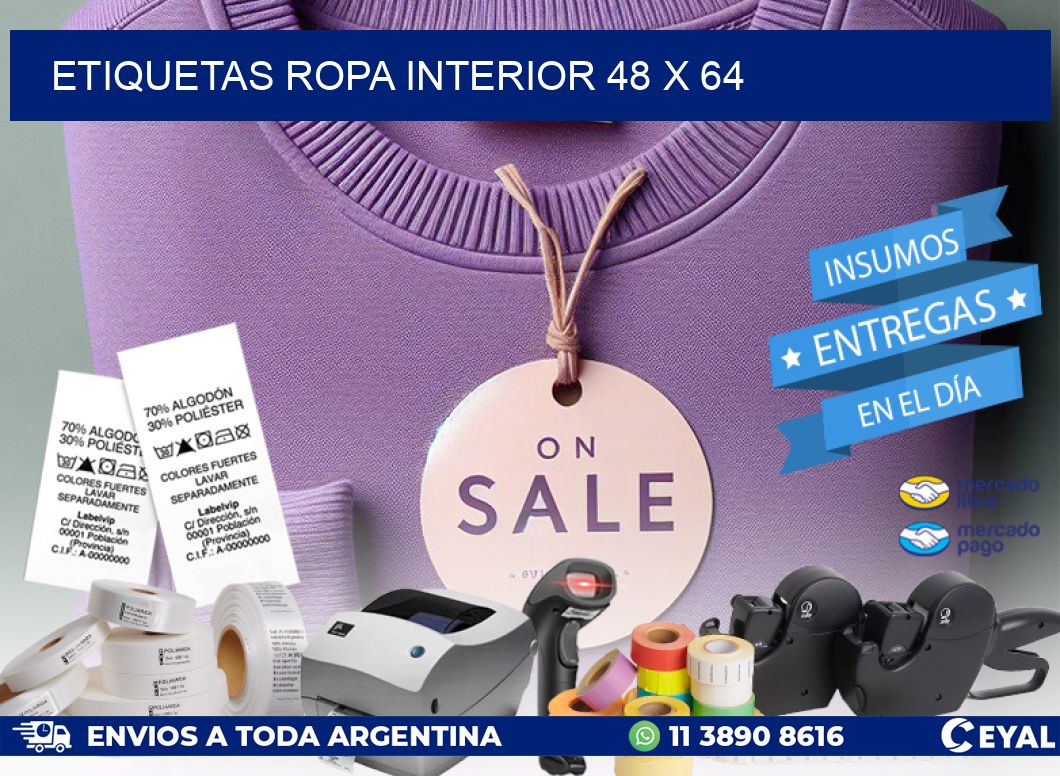 ETIQUETAS ROPA INTERIOR 48 x 64