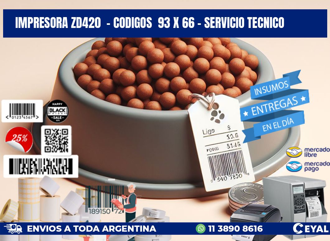 IMPRESORA ZD420  - CODIGOS  93 x 66 - SERVICIO TECNICO