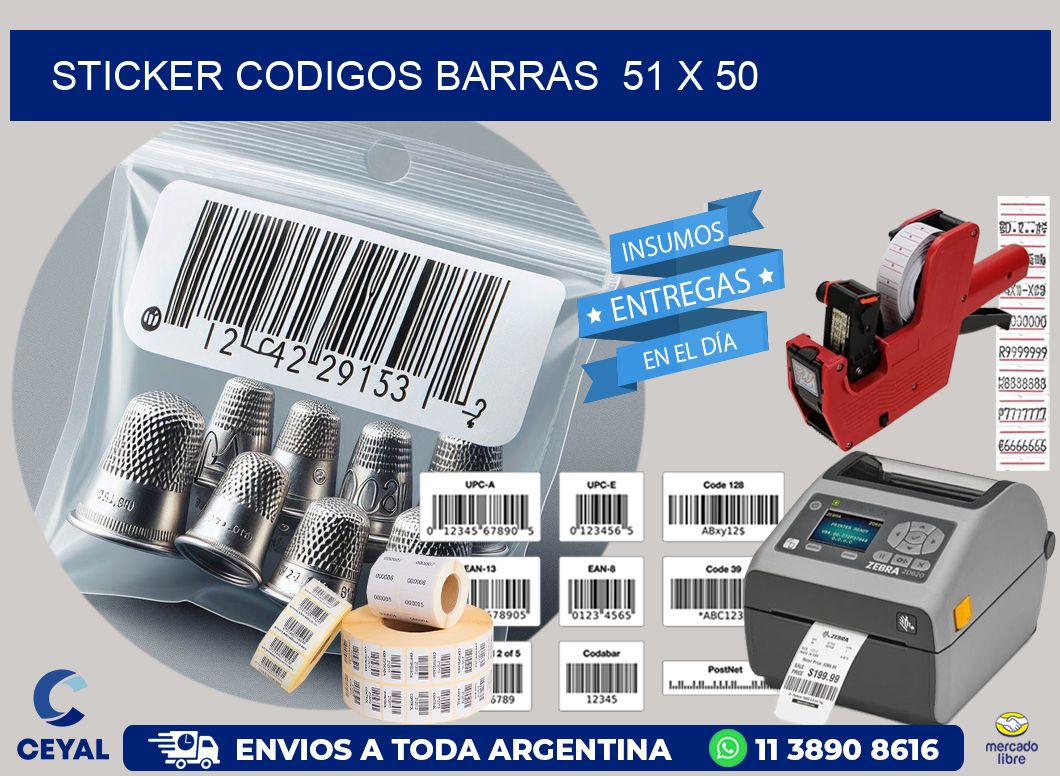 STICKER CODIGOS BARRAS  51 x 50