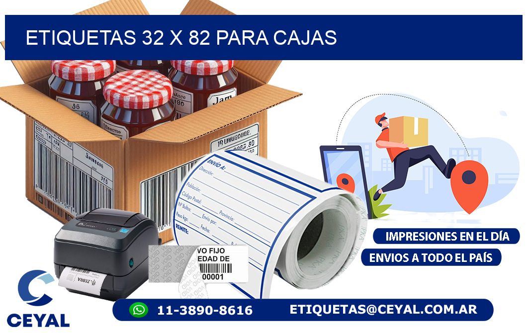 ETIQUETAS 32 x 82 PARA CAJAS