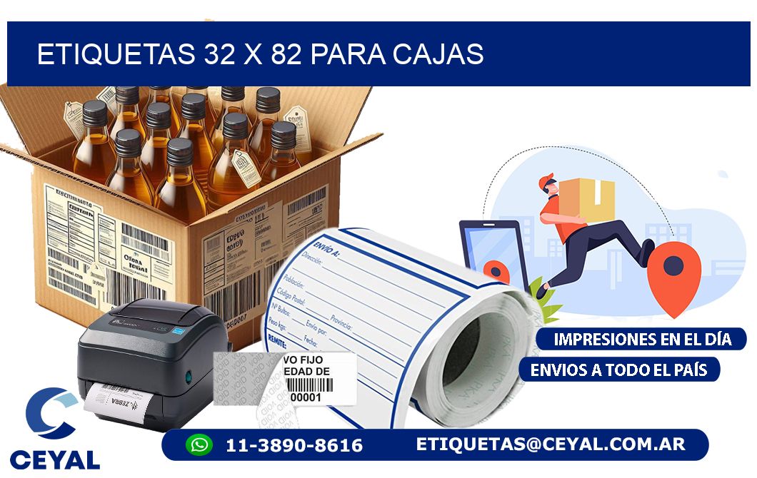 ETIQUETAS 32 x 82 PARA CAJAS