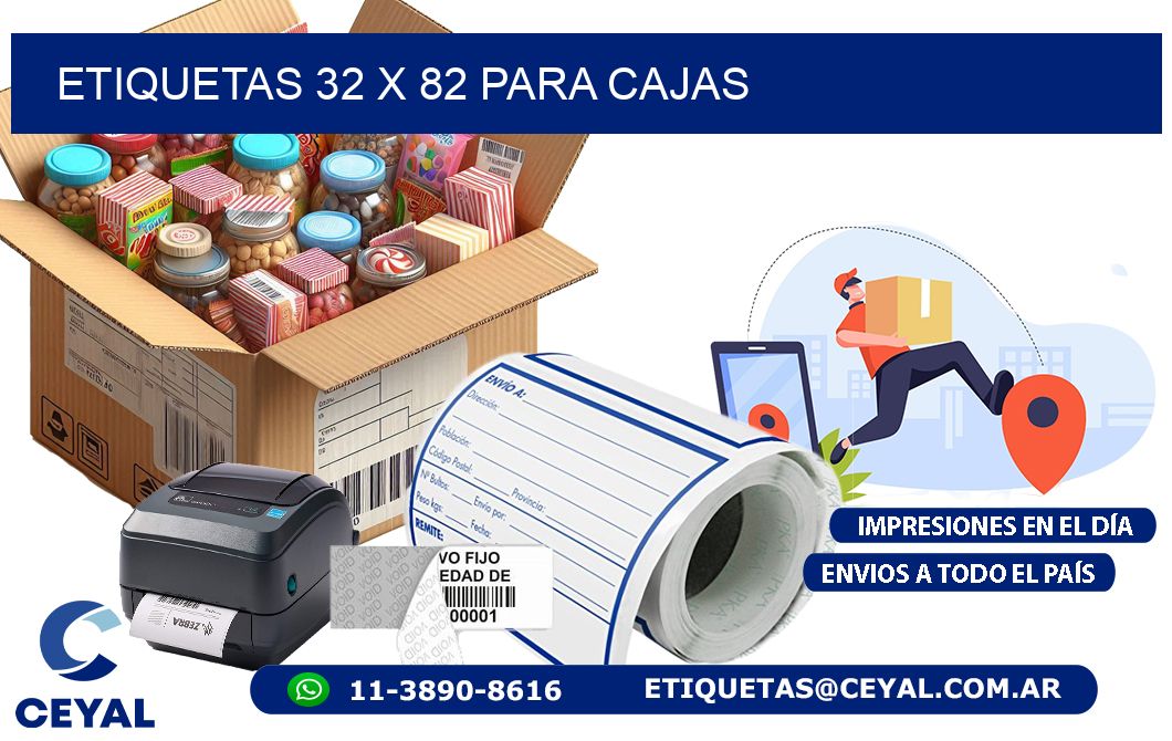 ETIQUETAS 32 x 82 PARA CAJAS