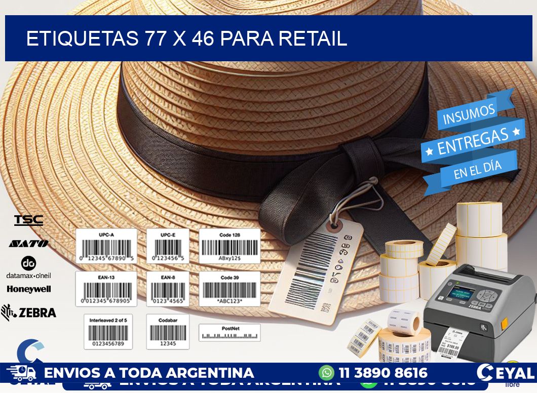 ETIQUETAS 77 x 46 PARA RETAIL