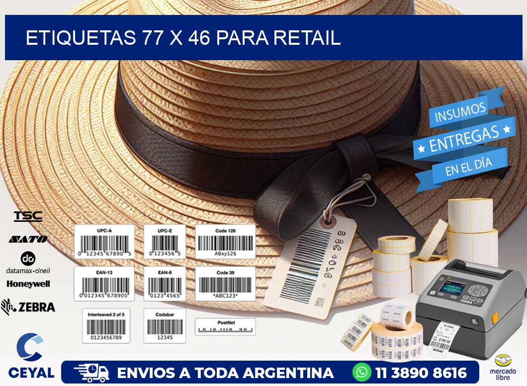 ETIQUETAS 77 x 46 PARA RETAIL