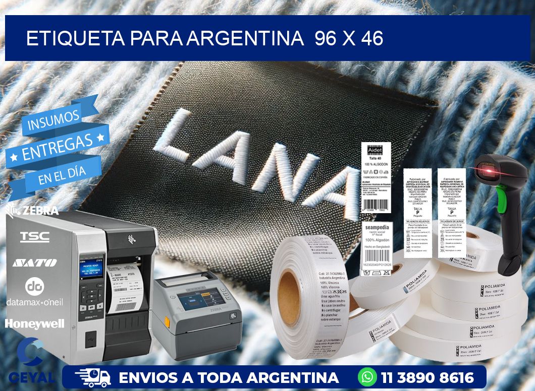 etiqueta para Argentina  96 x 46
