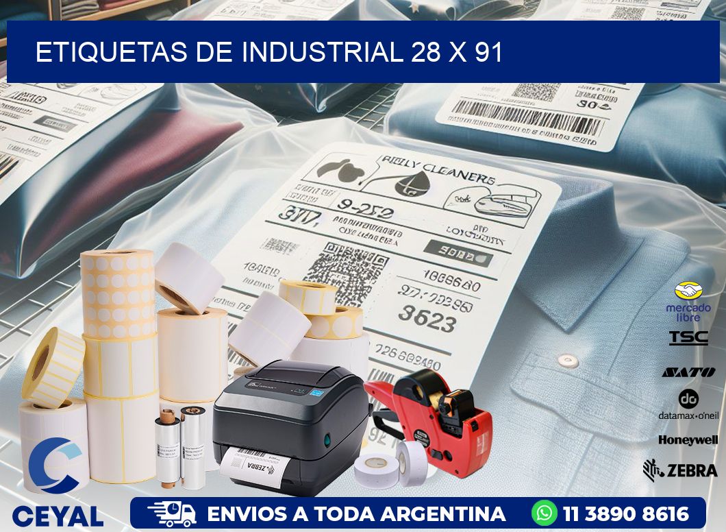 etiquetas de industrial 28 x 91