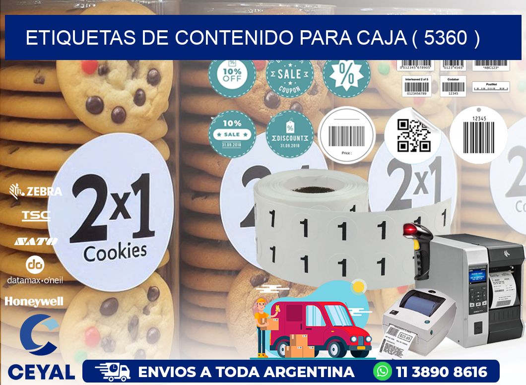 ETIQUETAS DE CONTENIDO PARA CAJA ( 5360 )