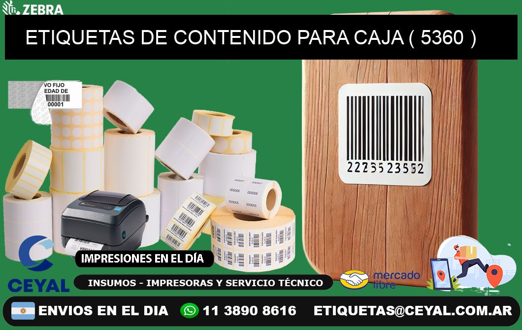 ETIQUETAS DE CONTENIDO PARA CAJA ( 5360 )