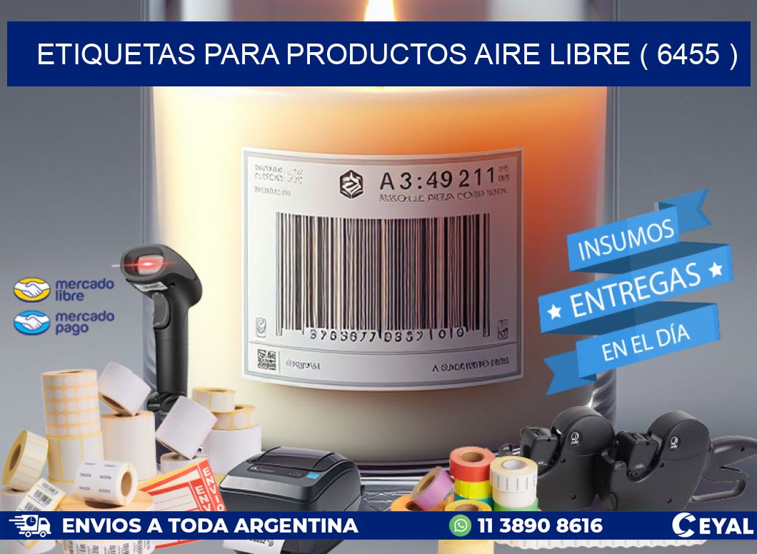 ETIQUETAS PARA PRODUCTOS AIRE LIBRE ( 6455 )