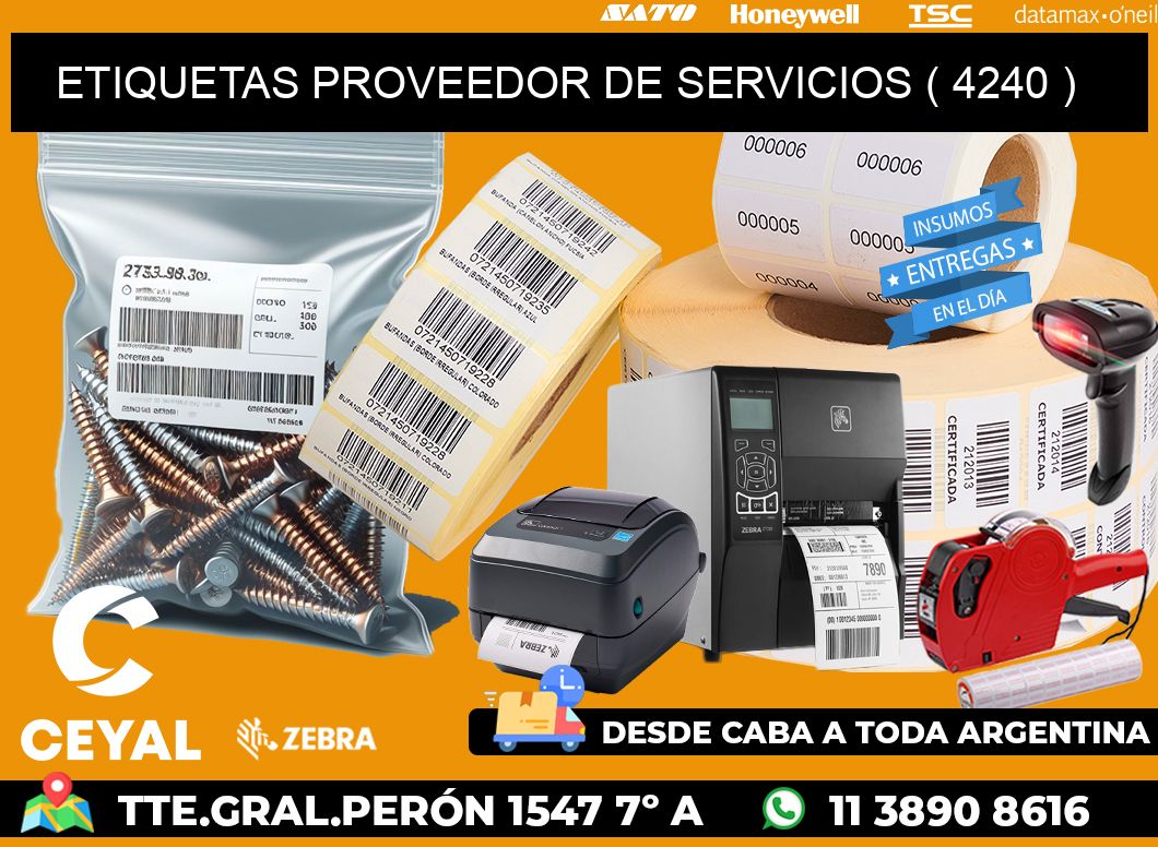 ETIQUETAS PROVEEDOR DE SERVICIOS ( 4240 )