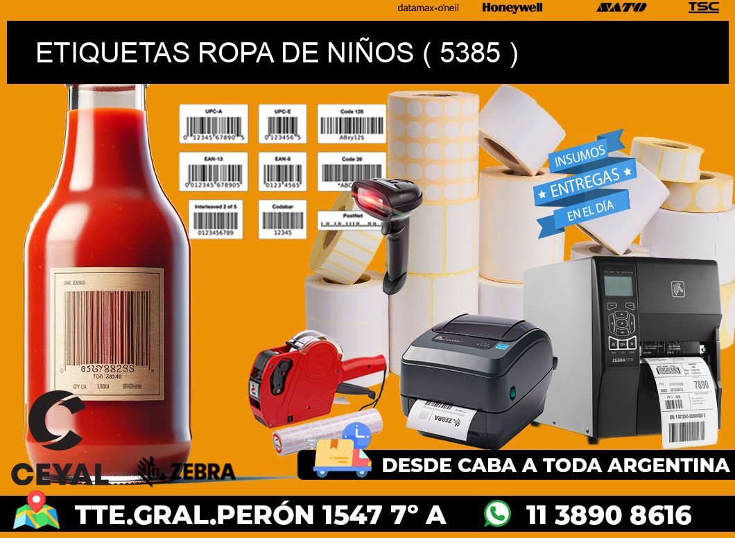 ETIQUETAS ROPA DE NIÑOS ( 5385 )