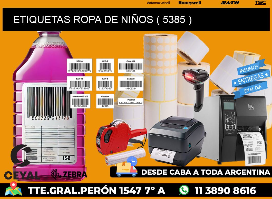 ETIQUETAS ROPA DE NIÑOS ( 5385 )