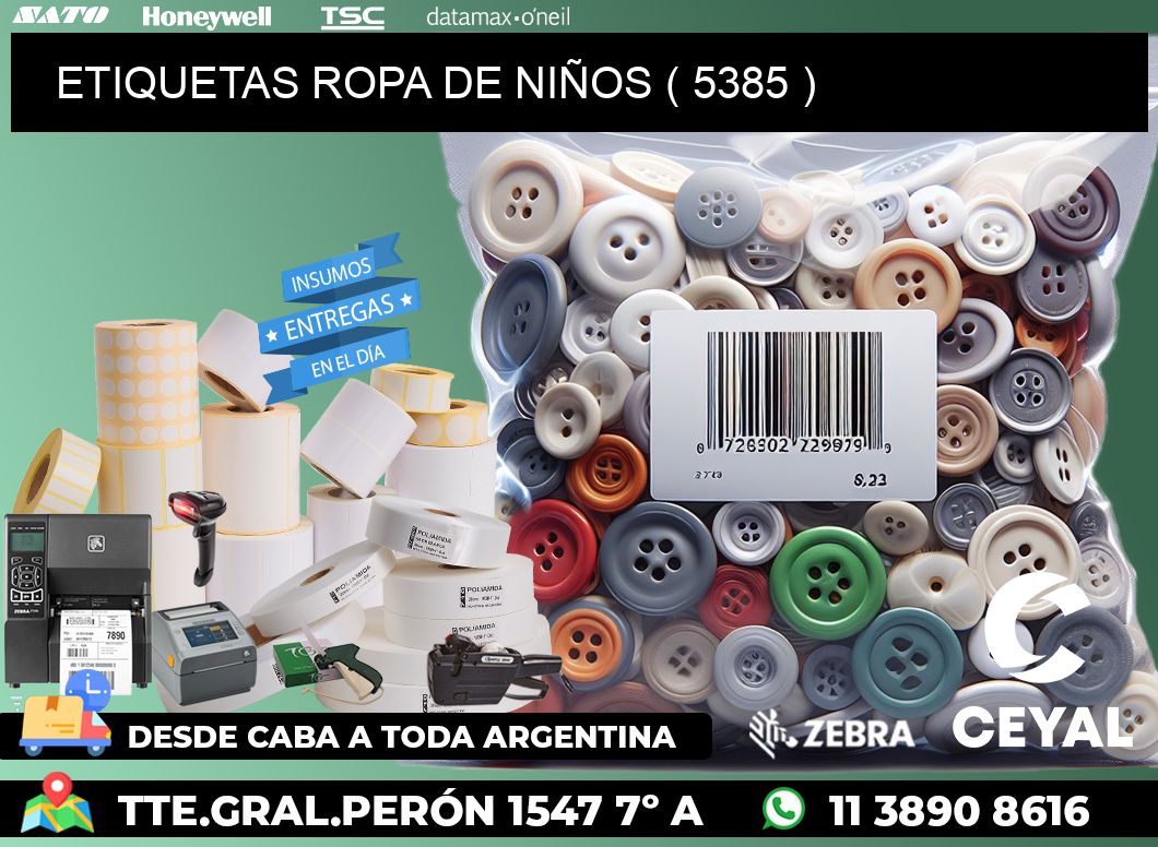 ETIQUETAS ROPA DE NIÑOS ( 5385 )