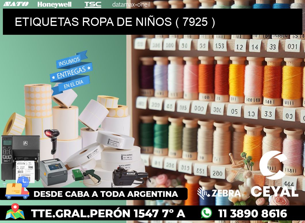 ETIQUETAS ROPA DE NIÑOS ( 7925 )