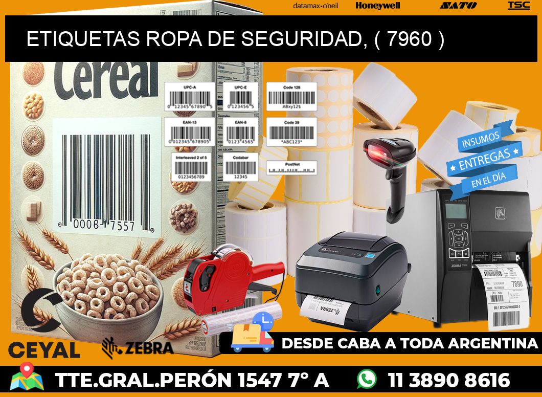 ETIQUETAS ROPA DE SEGURIDAD, ( 7960 )