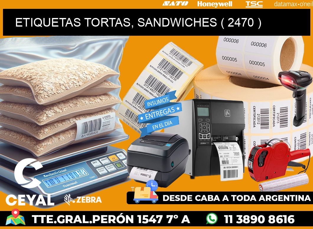 ETIQUETAS TORTAS, SANDWICHES ( 2470 )