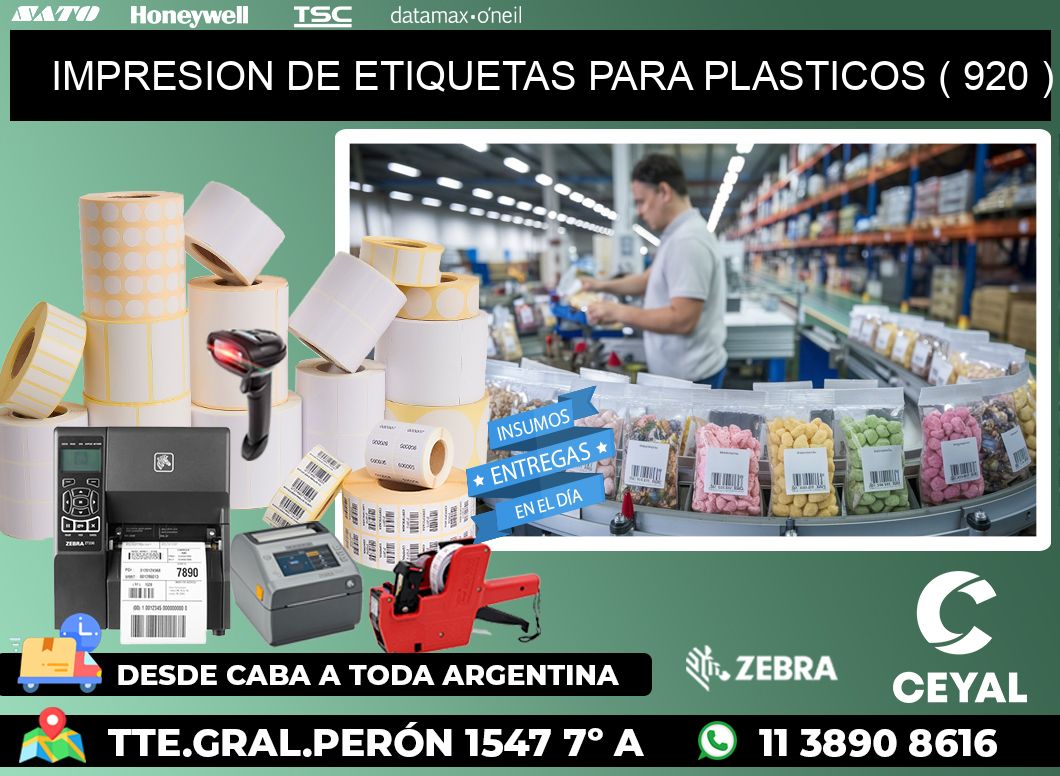 IMPRESION DE ETIQUETAS PARA PLASTICOS ( 920 )