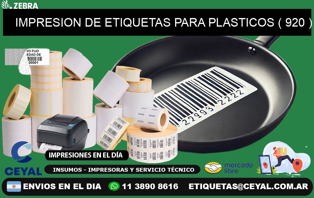 IMPRESION DE ETIQUETAS PARA PLASTICOS ( 920 )