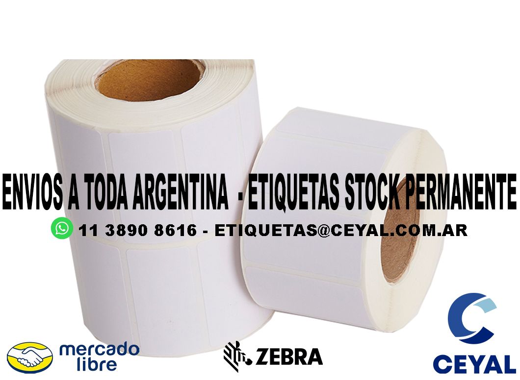 100 ETIQUETAS TERMICAS 55 x 78 x 2500