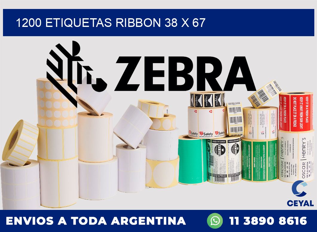 1200 ETIQUETAS RIBBON 38 x 67