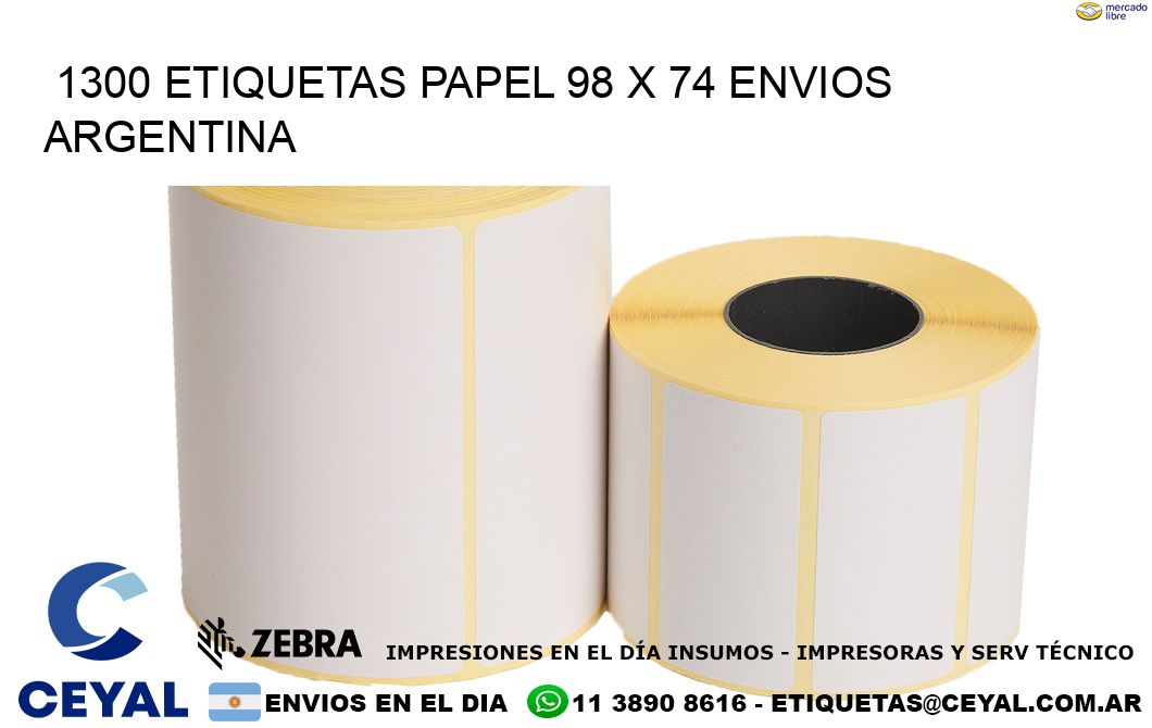 1300 ETIQUETAS PAPEL 98 x 74 ENVIOS ARGENTINA