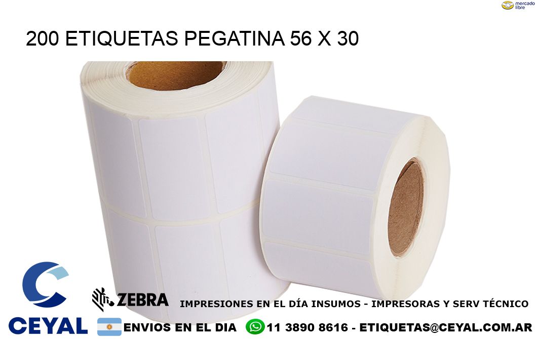 200 ETIQUETAS PEGATINA 56 x 30