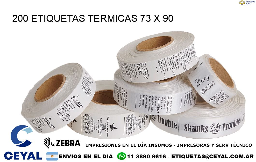 200 ETIQUETAS TERMICAS 73 x 90