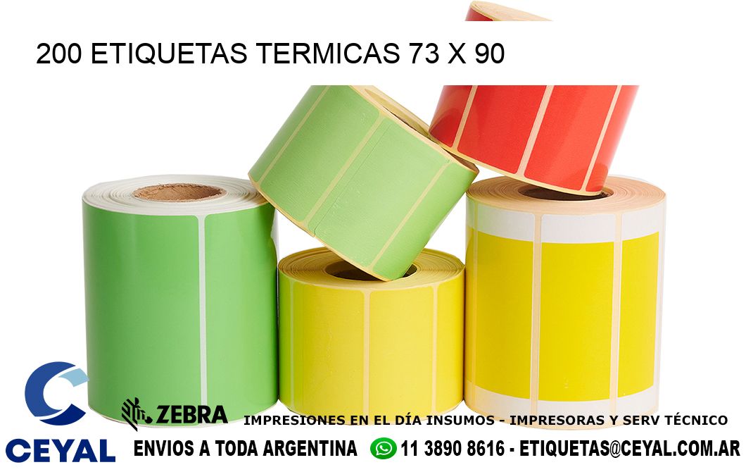 200 ETIQUETAS TERMICAS 73 x 90