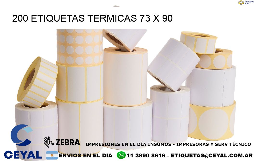 200 ETIQUETAS TERMICAS 73 x 90