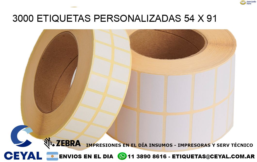 3000 ETIQUETAS PERSONALIZADAS 54 x 91