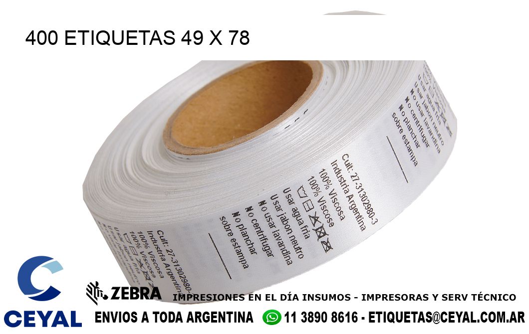 400 ETIQUETAS 49 x 78