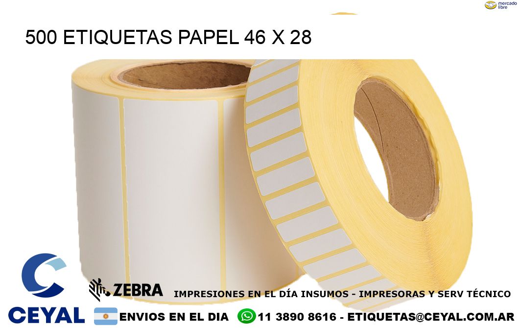 500 ETIQUETAS PAPEL 46 x 28