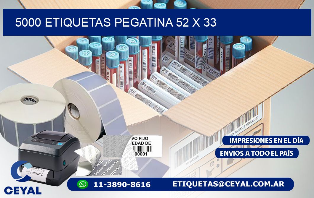 5000 ETIQUETAS PEGATINA 52 x 33