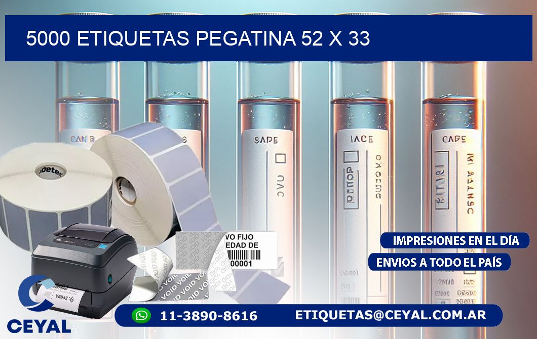 5000 ETIQUETAS PEGATINA 52 x 33