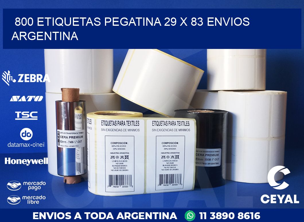 800 ETIQUETAS PEGATINA 29 x 83 ENVIOS ARGENTINA