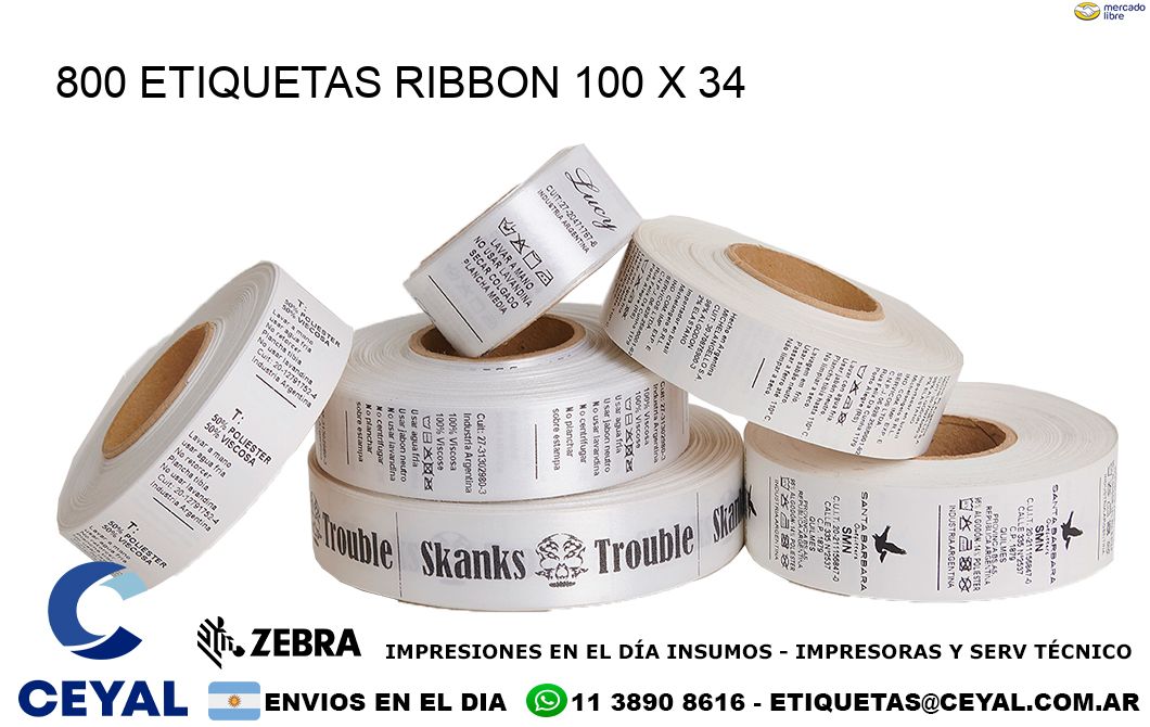 800 ETIQUETAS RIBBON 100 x 34