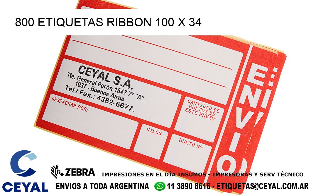 800 ETIQUETAS RIBBON 100 x 34