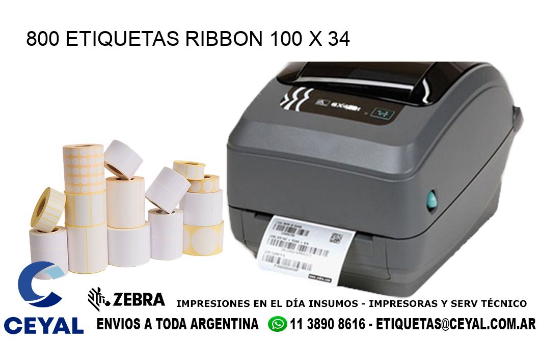 800 ETIQUETAS RIBBON 100 x 34