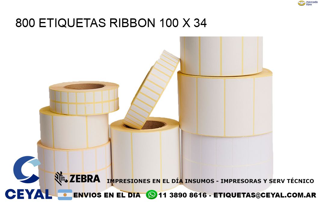 800 ETIQUETAS RIBBON 100 x 34