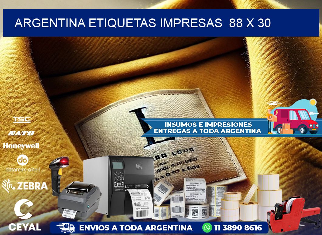 ARGENTINA ETIQUETAS IMPRESAS  88 x 30