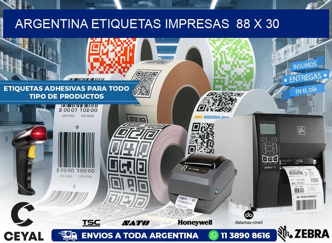 ARGENTINA ETIQUETAS IMPRESAS  88 x 30