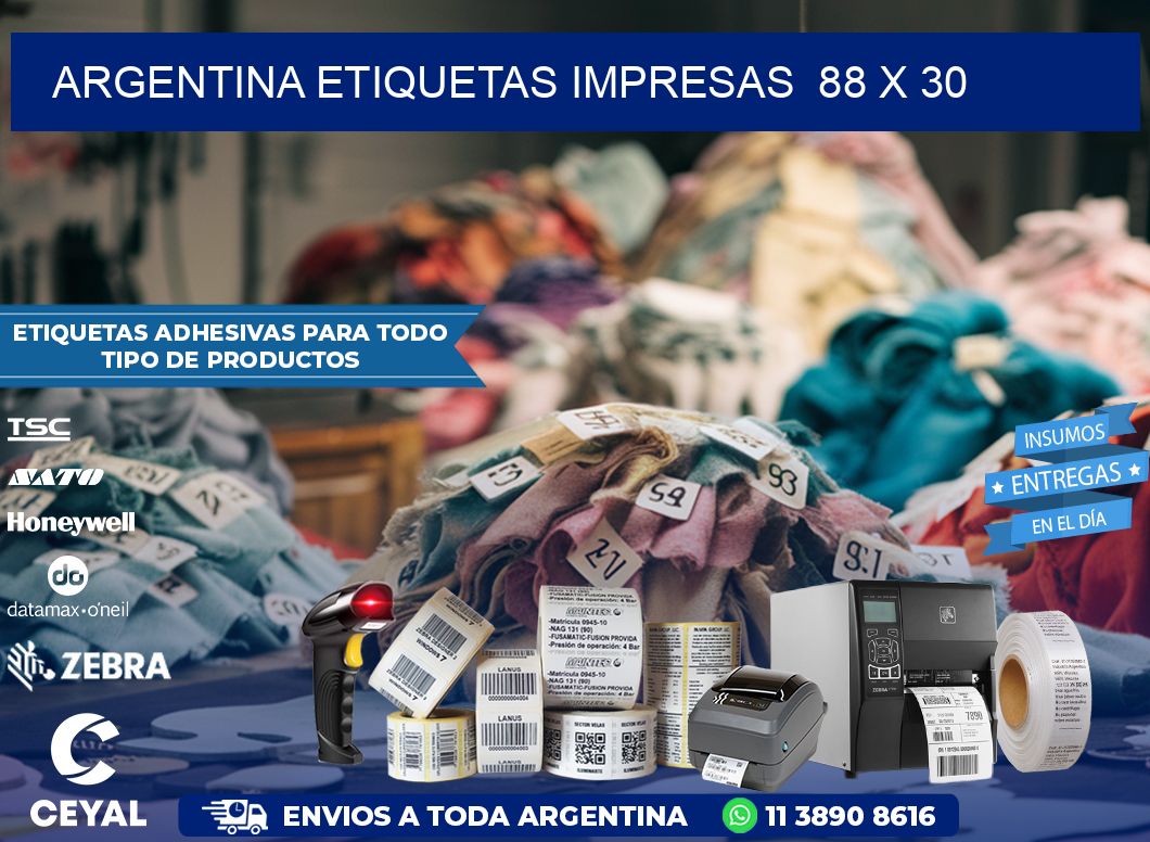 ARGENTINA ETIQUETAS IMPRESAS  88 x 30