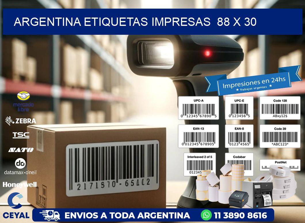 ARGENTINA ETIQUETAS IMPRESAS  88 x 30